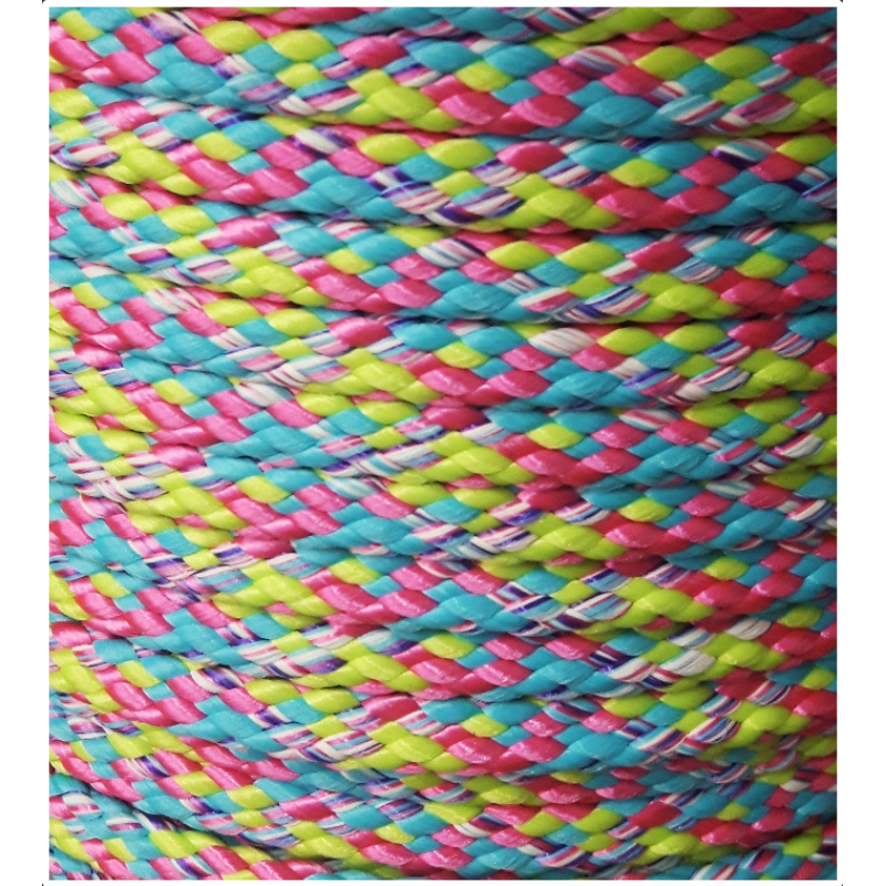 PPM touw 8 mm turquoise/roze/lime melee